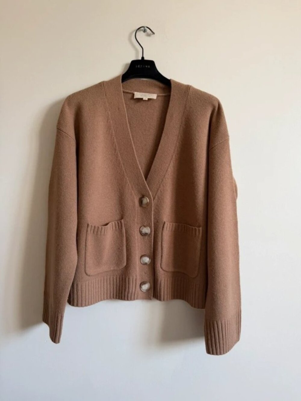 Sezane Jady Camel Wool Cardigan S